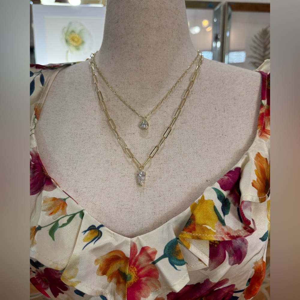 Melinda Maria Gold with Diamondette Pendant Necklace - Picture 8 of 12